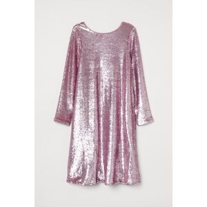 H&M Blush Pink Sequined Mini Dress size L large